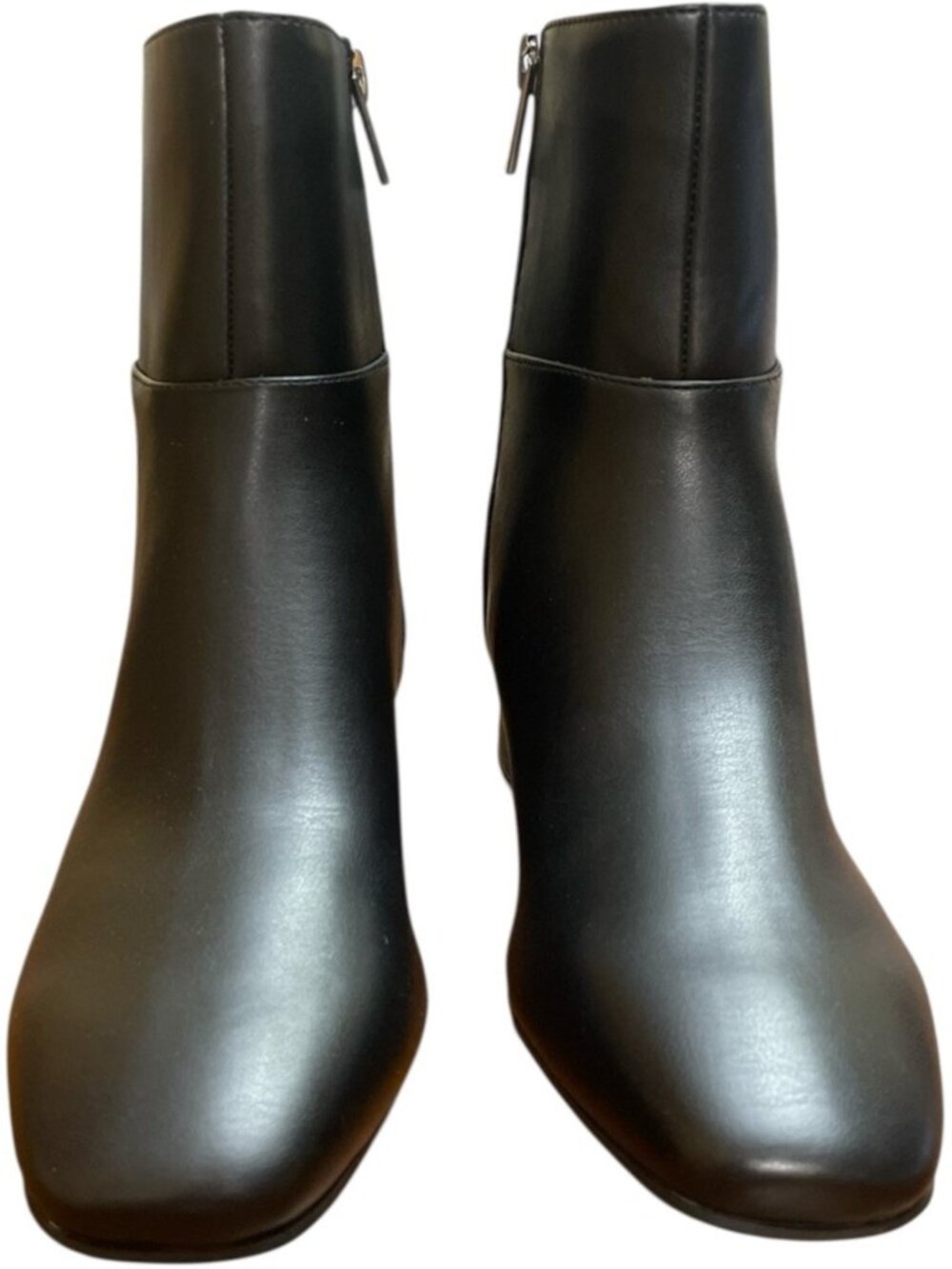 #22 Calvin Klein Women's Parry Block Heel Ankle Booties - Black Smooth - Picture 4 of 16